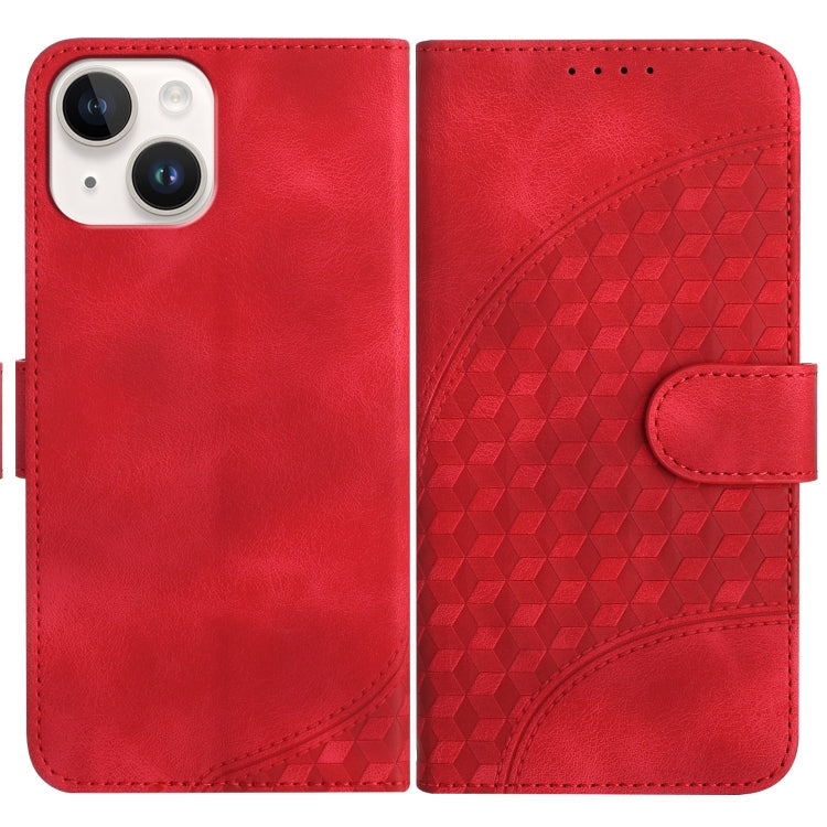 YX0060 Elephant Head Embossed Phone Leather Case with Lanyard, For iPhone 15, For iPhone 14 Plus, For iPhone 14