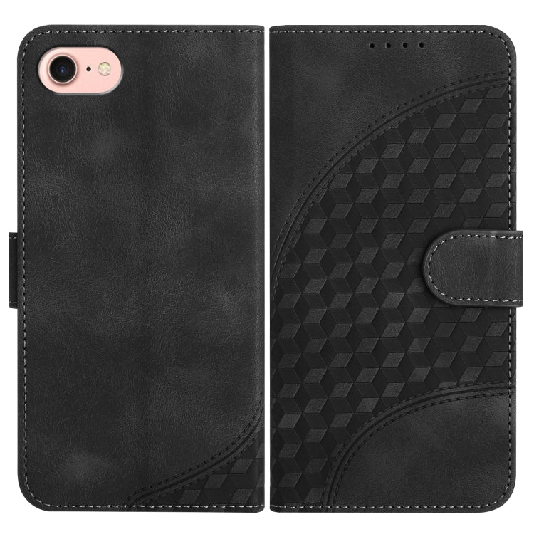 YX0060 Elephant Head Embossed Phone Leather Case with Lanyard, For iPhone 14 Pro, For iPhone 14 Pro Max, For iPhone SE 2022/SE 2020/6/7/8