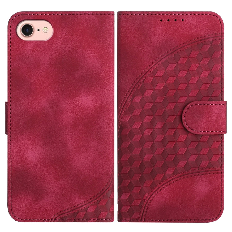 YX0060 Elephant Head Embossed Phone Leather Case with Lanyard, For iPhone 14 Pro, For iPhone 14 Pro Max, For iPhone SE 2022/SE 2020/6/7/8