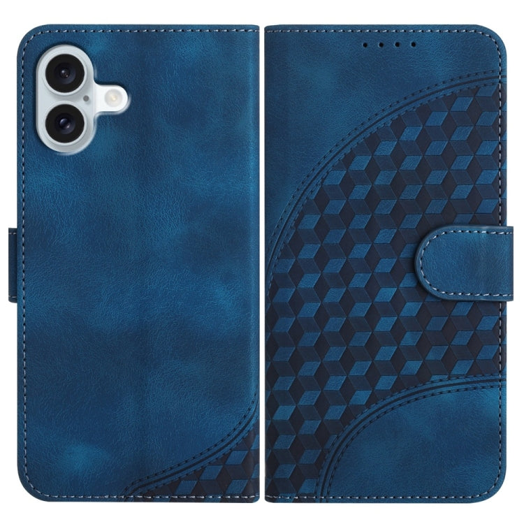 YX0060 Elephant Head Embossed Phone Leather Case with Lanyard, For iPhone 16 Pro, For iPhone 16 Plus, For iPhone 16