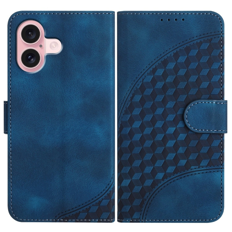 YX0060 Elephant Head Embossed Phone Leather Case with Lanyard, For iPhone 16 Pro, For iPhone 16 Plus, For iPhone 16