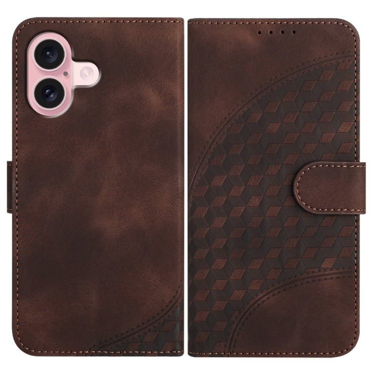 YX0060 Elephant Head Embossed Phone Leather Case with Lanyard, For iPhone 16 Pro, For iPhone 16 Plus, For iPhone 16