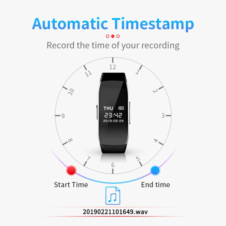 JNN C5 HD Noise Reduction Smart Recording Electronic Bracelet, Capacity:8GB
