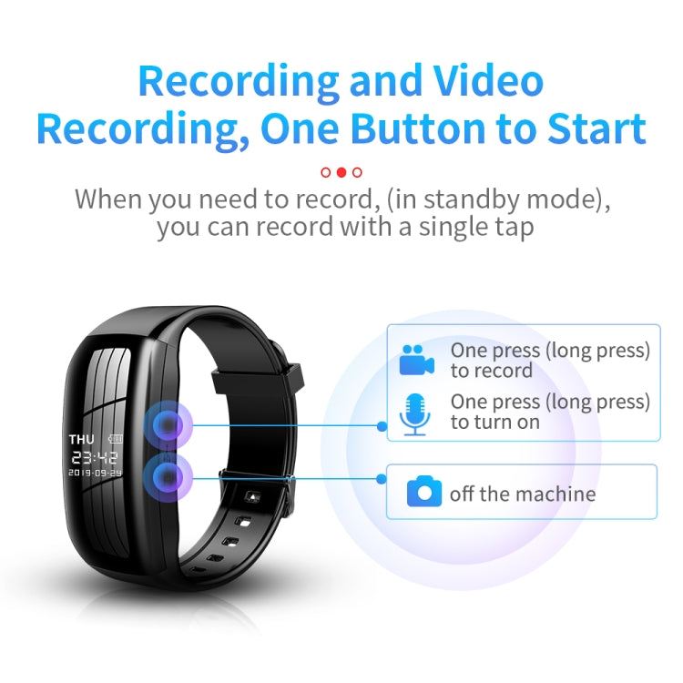 JNN C5 HD Noise Reduction Smart Recording Electronic Bracelet, Capacity:16GB