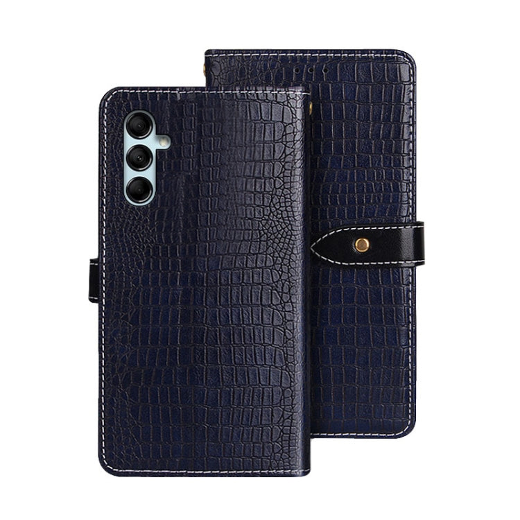 For Samsung Galaxy A05s 4G idewei Crocodile Texture Leather Phone Case(Dark Blue)