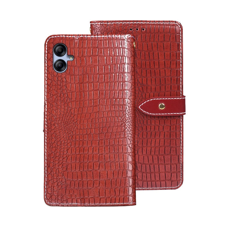 For Samsung Galaxy A05 4G idewei Crocodile Texture Leather Phone Case(Red)