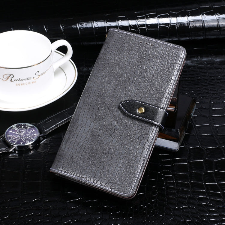 For Samsung Galaxy A05 4G idewei Crocodile Texture Leather Phone Case(Grey)
