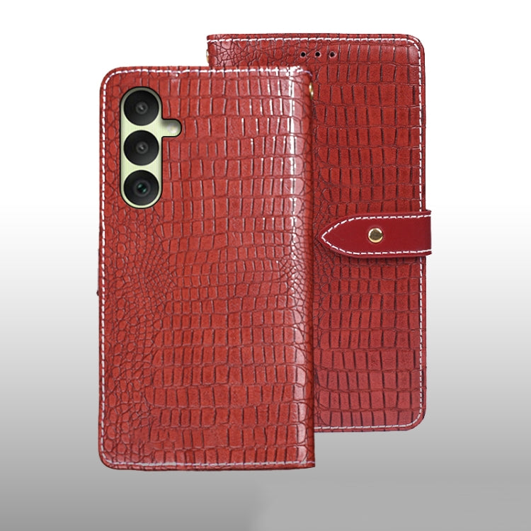 For Samsung Galaxy A35 5G idewei Crocodile Texture Leather Phone Case(Red)