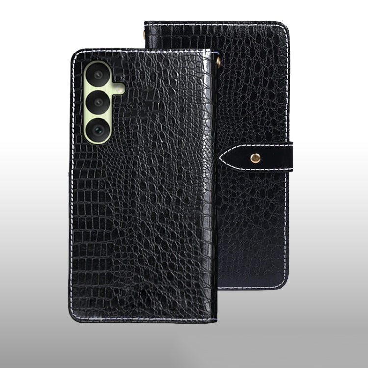 For Samsung Galaxy A35 5G idewei Crocodile Texture Leather Phone Case(Black)