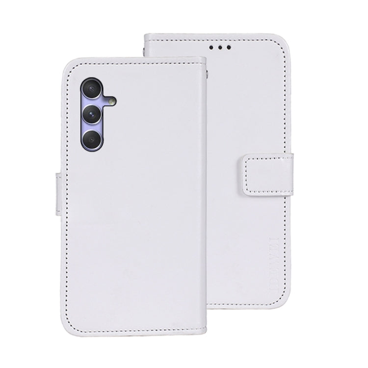 For Samsung Galaxy S23 FE 5G idewei Crazy Horse Texture Leather Phone Case(White)