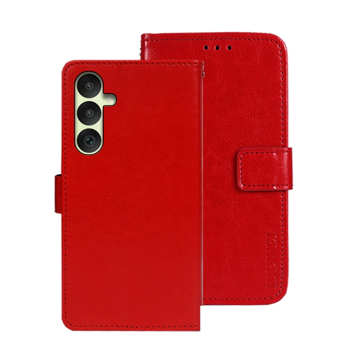 For Samsung Galaxy A35 5G idewei Crazy Horse Texture Leather Phone Case(Red)