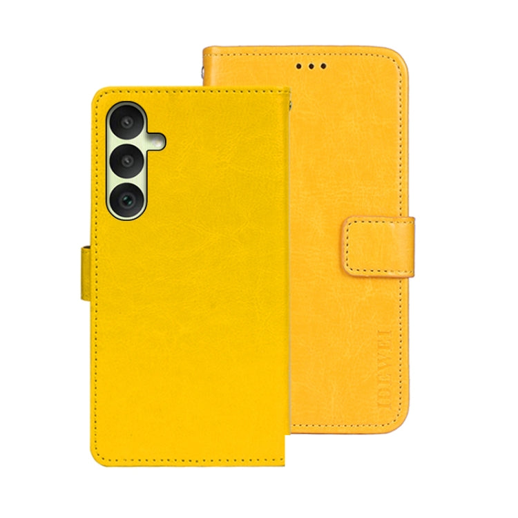 For Samsung Galaxy A35 5G idewei Crazy Horse Texture Leather Phone Case(Yellow)