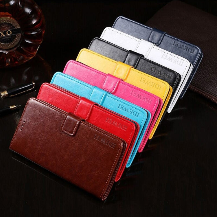 For Samsung Galaxy S24 Ultra 5G idewei Crazy Horse Texture Leather Phone Case(Sky Blue)
