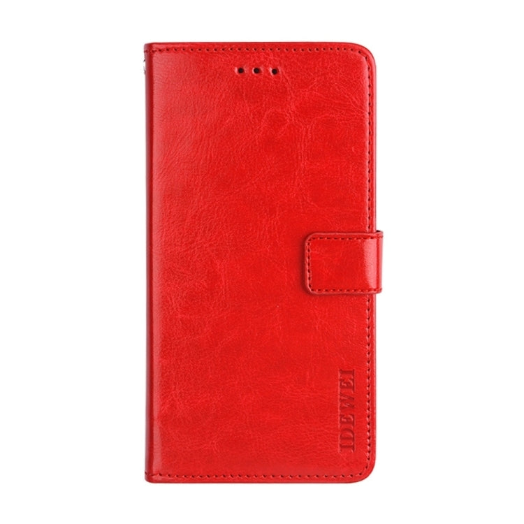 For Nokia G42 5G idewei Crazy Horse Texture Leather Phone Case with Holder(Red)