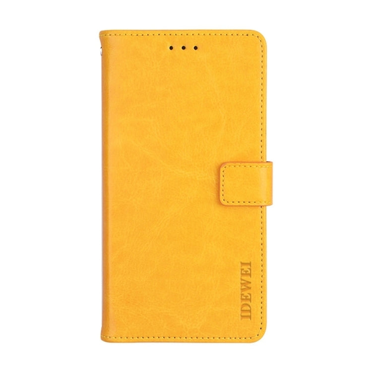 For Nokia G42 5G idewei Crazy Horse Texture Leather Phone Case with Holder(Yellow)