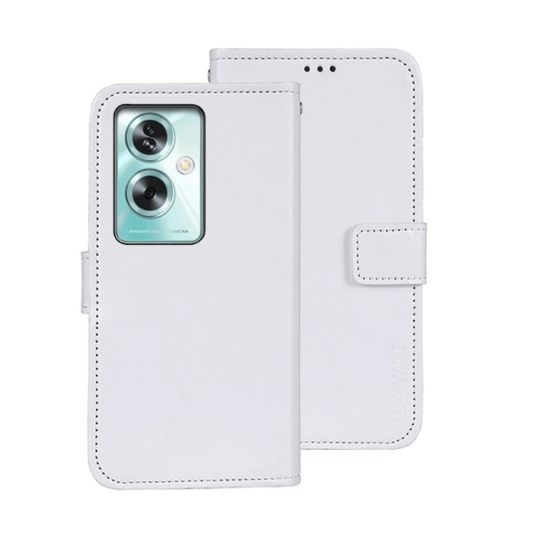 For OPPO A79 5G Global idewei Crazy Horse Texture Leather Phone Case with Holder(White)