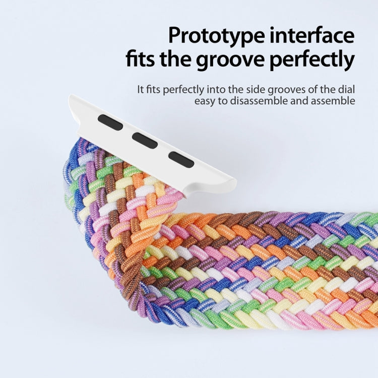 For Apple Watch Series 9 41mm DUX DUCIS Mixture Pro Series Magnetic Buckle Nylon Braid Watch Band(New Rainbow)