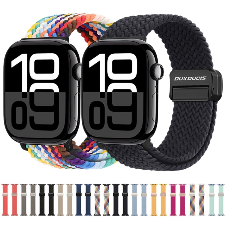 For Apple Watch Series 7 45mm DUX DUCIS Mixture Pro Series Magnetic Buckle Nylon Braid Watch Band(New Rainbow)