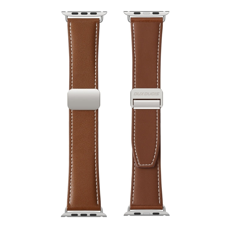 For Apple Watch Series 2 42mm DUX DUCIS YA Series Magnetic Buckle Genuine Leather Watch Band(Brown)