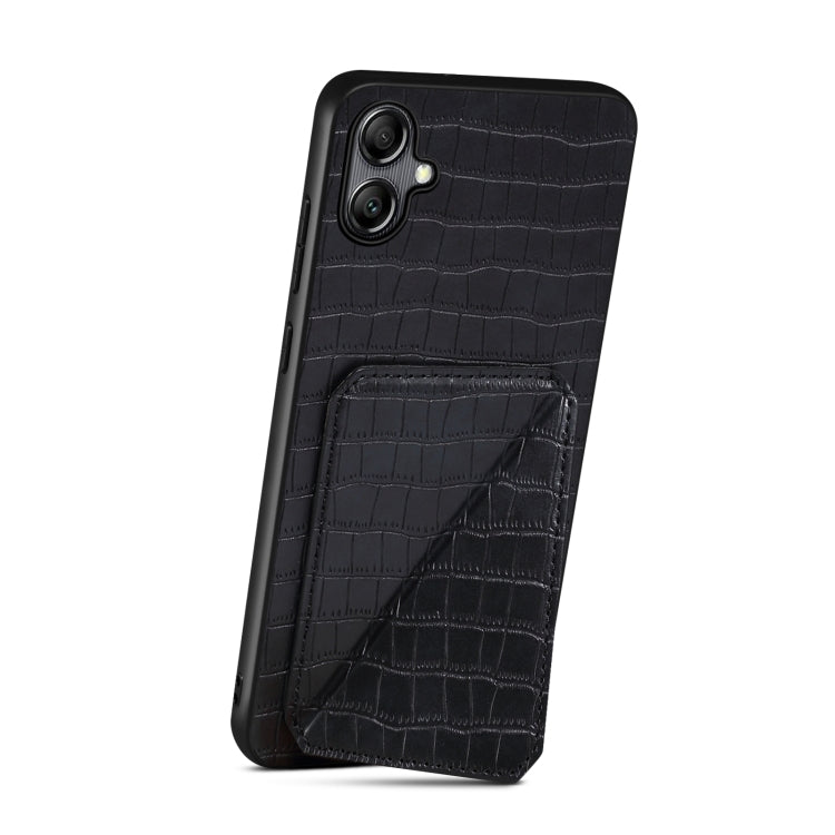 For Samsung Galaxy S23 FE 5G Denior Imitation Crocodile Leather Back Phone Case with Holder(Black)