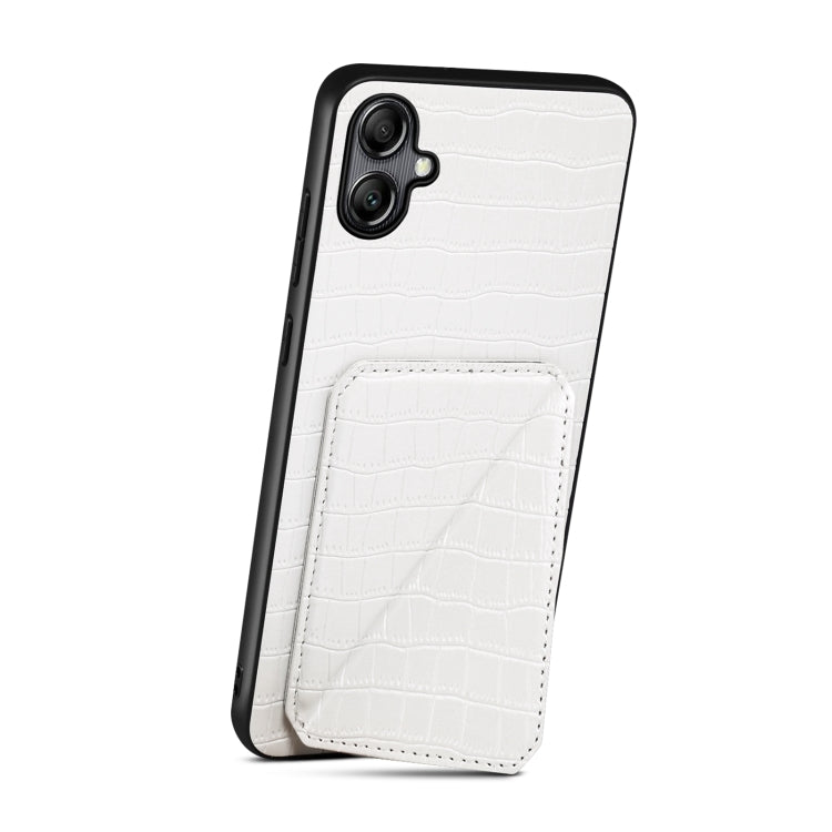 For Samsung Galaxy S24 Ultra 5G Denior Imitation Crocodile Leather Back Phone Case with Holder(White)