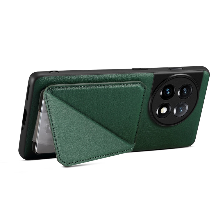 For OnePlus Ace 2 Pro 5G Denior Imitation Calf Leather Back Phone Case with Holder(Green)