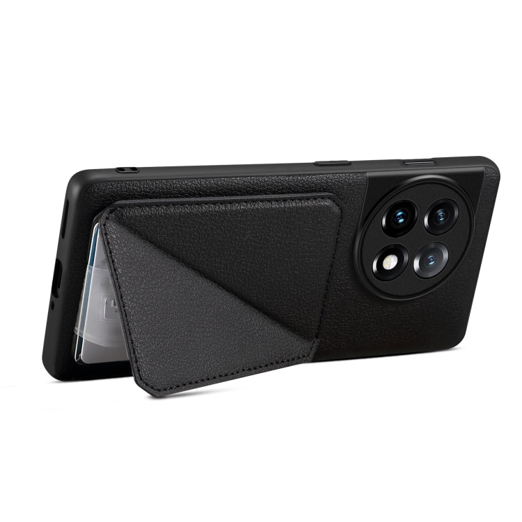 For OnePlus Nord CE 3 5G / OPPO K11 Denior Imitation Calf Leather Back Phone Case with Holder(Black)