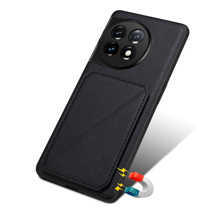 For OnePlus Nord CE 3 5G / OPPO K11 Denior Imitation Calf Leather Back Phone Case with Holder(Black)