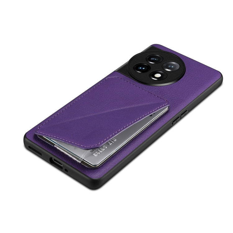 For OnePlus Ace 2 V / Nord 3 5G Denior Imitation Calf Leather Back Phone Case with Holder(Purple)