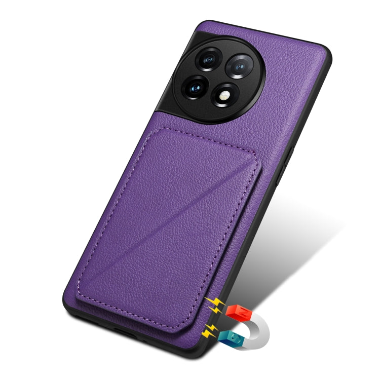 For OnePlus Nord CE 3 Lite / N30 Denior Imitation Calf Leather Back Phone Case with Holder(Purple)