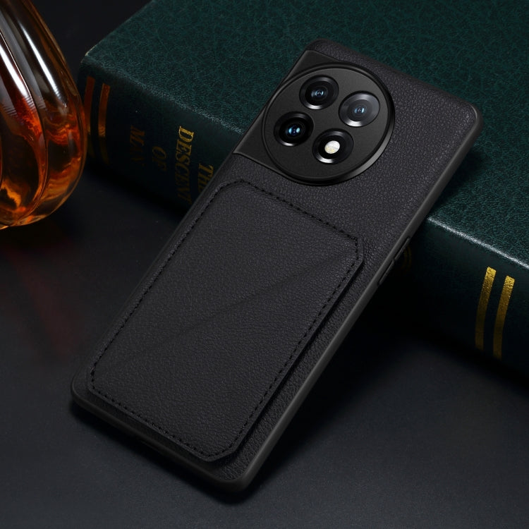 For OnePlus Nord CE 3 Lite / N30 Denior Imitation Calf Leather Back Phone Case with Holder(Black)
