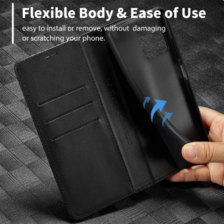 For Xiaomi Redmi Note 13 4G LC.IMEEKE Carbon Fiber Texture Flip Leather Phone Case(Vertical Black)
