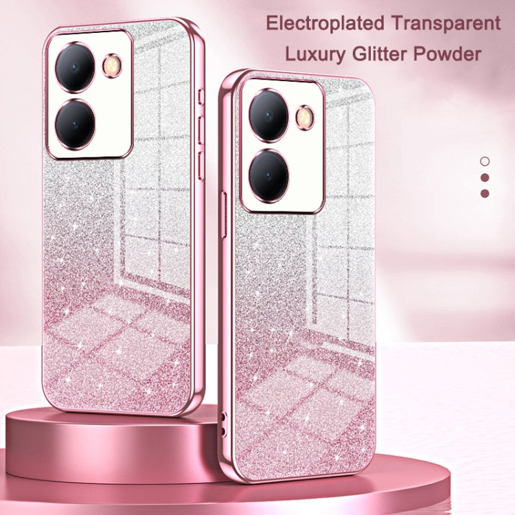 For vivo X100 Pro Gradient Glitter Powder Electroplated Phone Case(Purple)