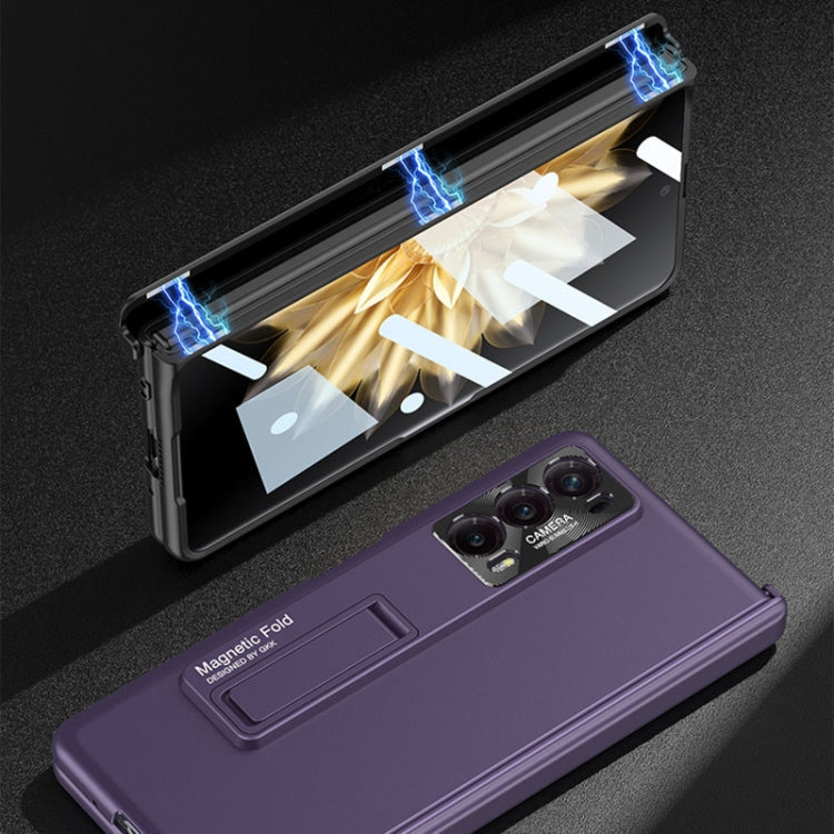 For Honor Magic V2 GKK Integrated Magnetic Folding Hinge All-inclusive Phone Case(Purple)