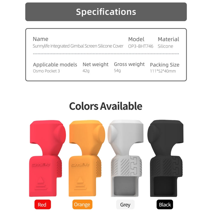 For DJI Osmo Pocket 3 Sunnylife OP3-BHT746 Silicone Protective Case(Grey White)