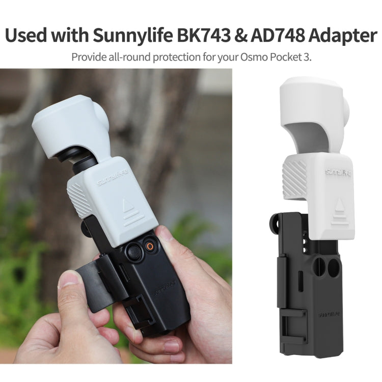 For DJI Osmo Pocket 3 Sunnylife OP3-BHT746 Silicone Protective Case(Grey White)