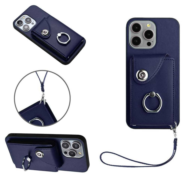 Organ Card Bag Ring Holder PU Phone Case with Lanyard, For iPhone SE 2022/SE 2020/6/7/8, For iPhone 13 Pro Max, For iPhone 13 Pro, For iPhone 13