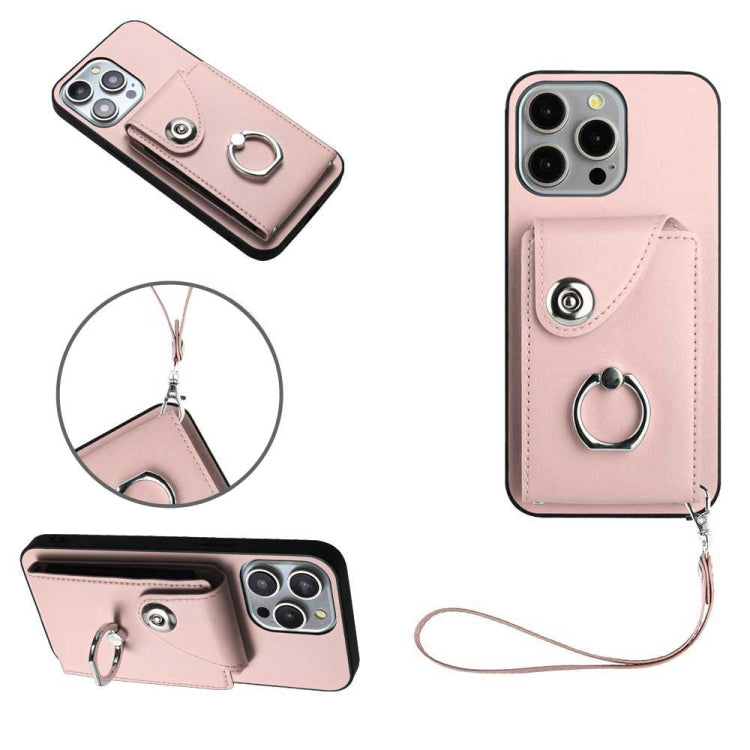 Organ Card Bag Ring Holder PU Phone Case with Lanyard, For iPhone SE 2022/SE 2020/6/7/8, For iPhone 13 Pro Max, For iPhone 13 Pro, For iPhone 13