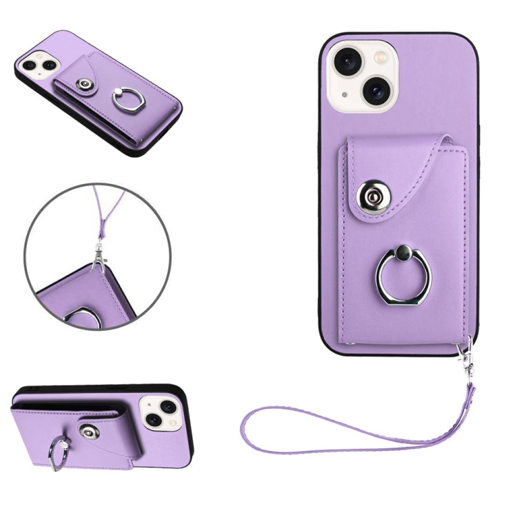 Organ Card Bag Ring Holder PU Phone Case with Lanyard, For iPhone 13 mini, For iPhone 12, For iPhone 12 Pro Max, For iPhone 12 Pro