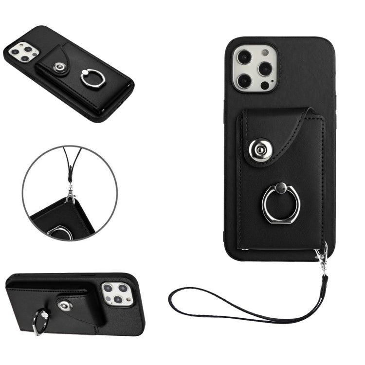 Organ Card Bag Ring Holder PU Phone Case with Lanyard, For iPhone 12 mini, For iPhone 11 Pro Max, For iPhone 11, For iPhone 11 Pro