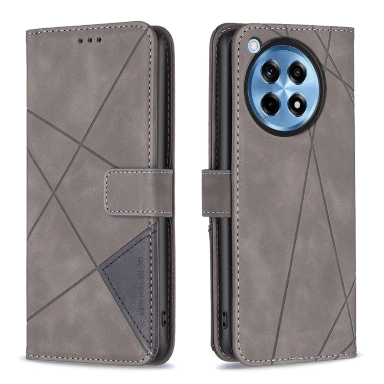 BF05 Magnetic Buckle Rhombus Texture Leather Phone Case, For OnePlus 12 5G