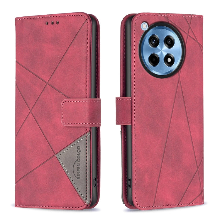 BF05 Magnetic Buckle Rhombus Texture Leather Phone Case, For OnePlus 12 5G
