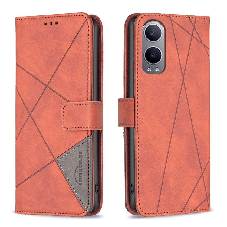 BF05 Magnetic Buckle Rhombus Texture Leather Phone Case, For OnePlus 12 5G