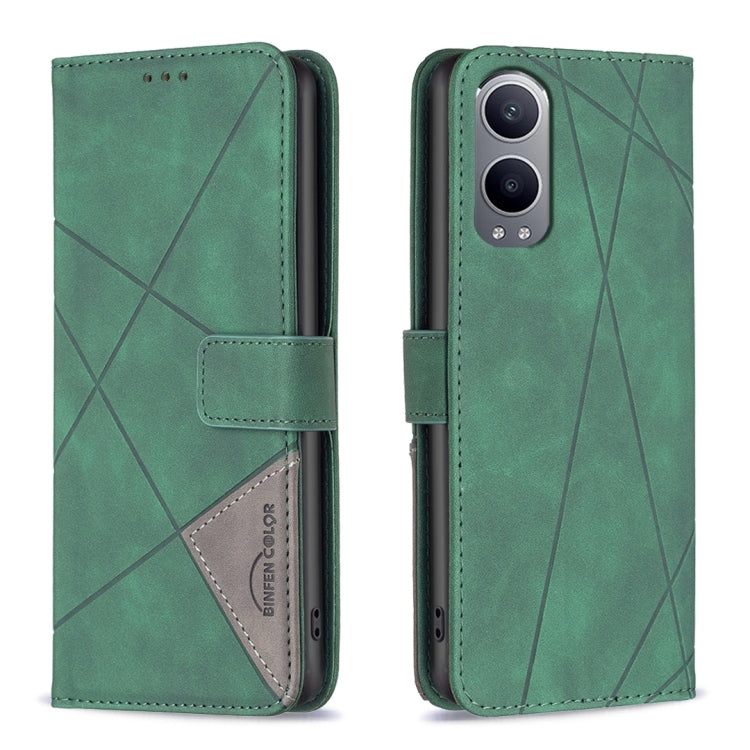 BF05 Magnetic Buckle Rhombus Texture Leather Phone Case, For OnePlus 12 5G
