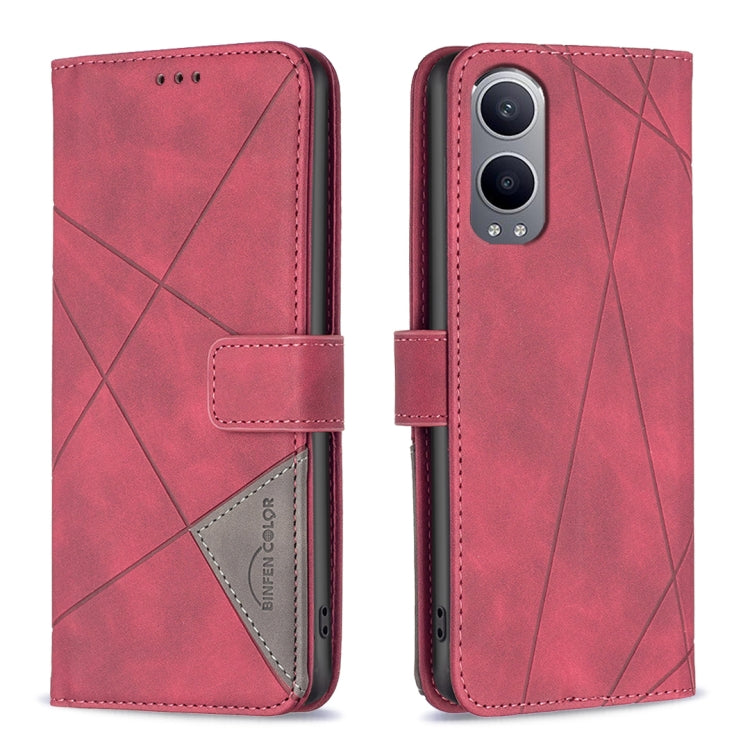 BF05 Magnetic Buckle Rhombus Texture Leather Phone Case, For OnePlus 12 5G