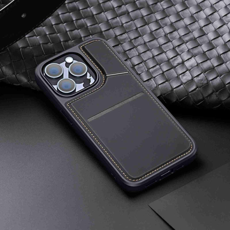 For iPhone 13 Pro DUX DUCIS Rafi II Series MagSafe Magnetic Holder RFID Phone Case(Black)