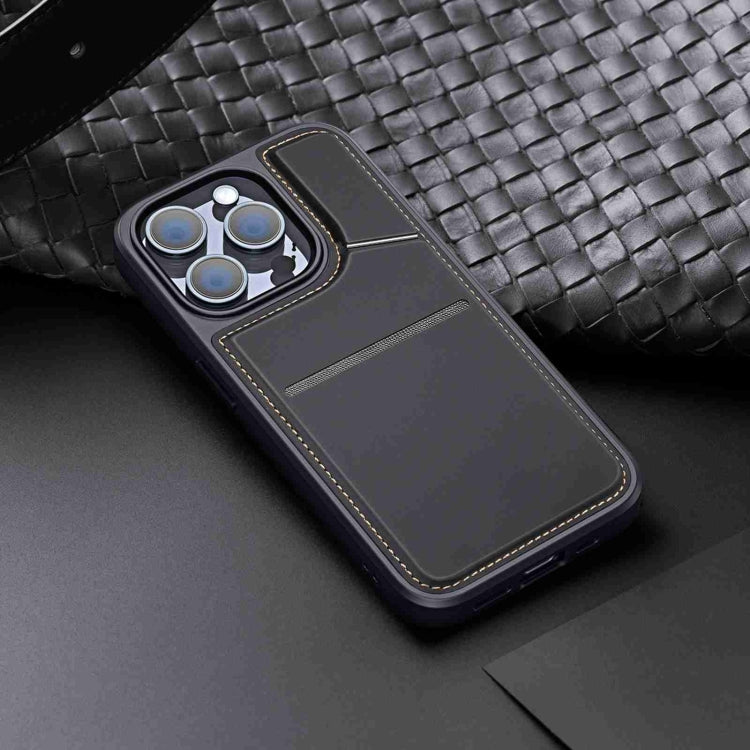 For iPhone 14 Pro DUX DUCIS Rafi II Series MagSafe Magnetic Holder RFID Phone Case(Black)