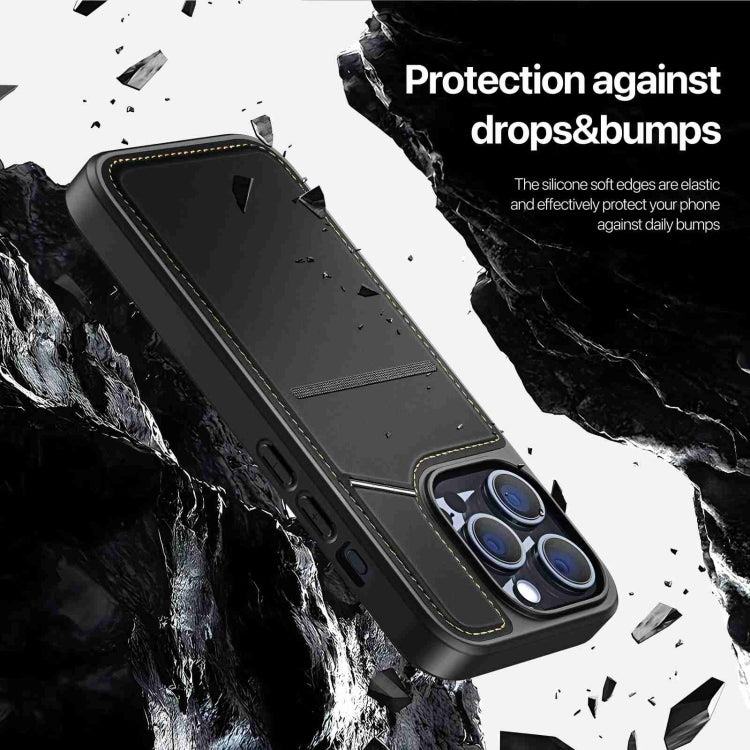 For iPhone 14 Pro Max DUX DUCIS Rafi II Series MagSafe Magnetic Holder RFID Phone Case(Black)