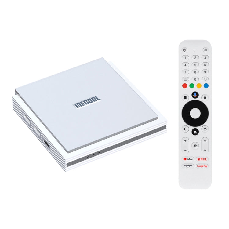 MECOOL KM2 Plus Android 11 Dual-band WiFi Smart Voice TV Box 4GB+32GB, AU Plug(White)