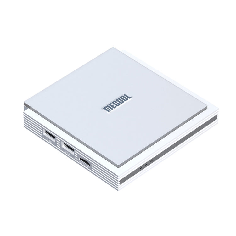 MECOOL KM2 Plus Android 11 Dual-band WiFi Smart Voice TV Box 4GB+32GB, UK Plug(White)